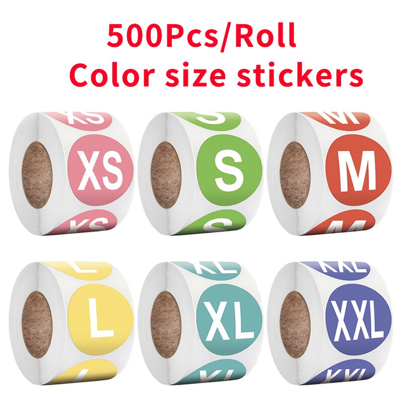 500Pcs/Roll 2.5 Cm ũ ũ ƼĿ XS /S /M /L /XL /..